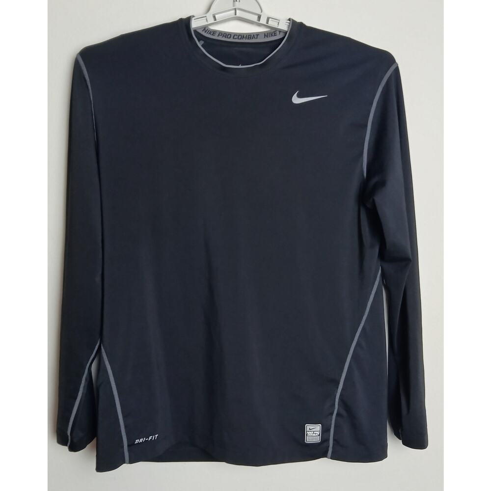 Nike Pro Combat DRI FIT Fitted Performance Shirt Black Men's XL